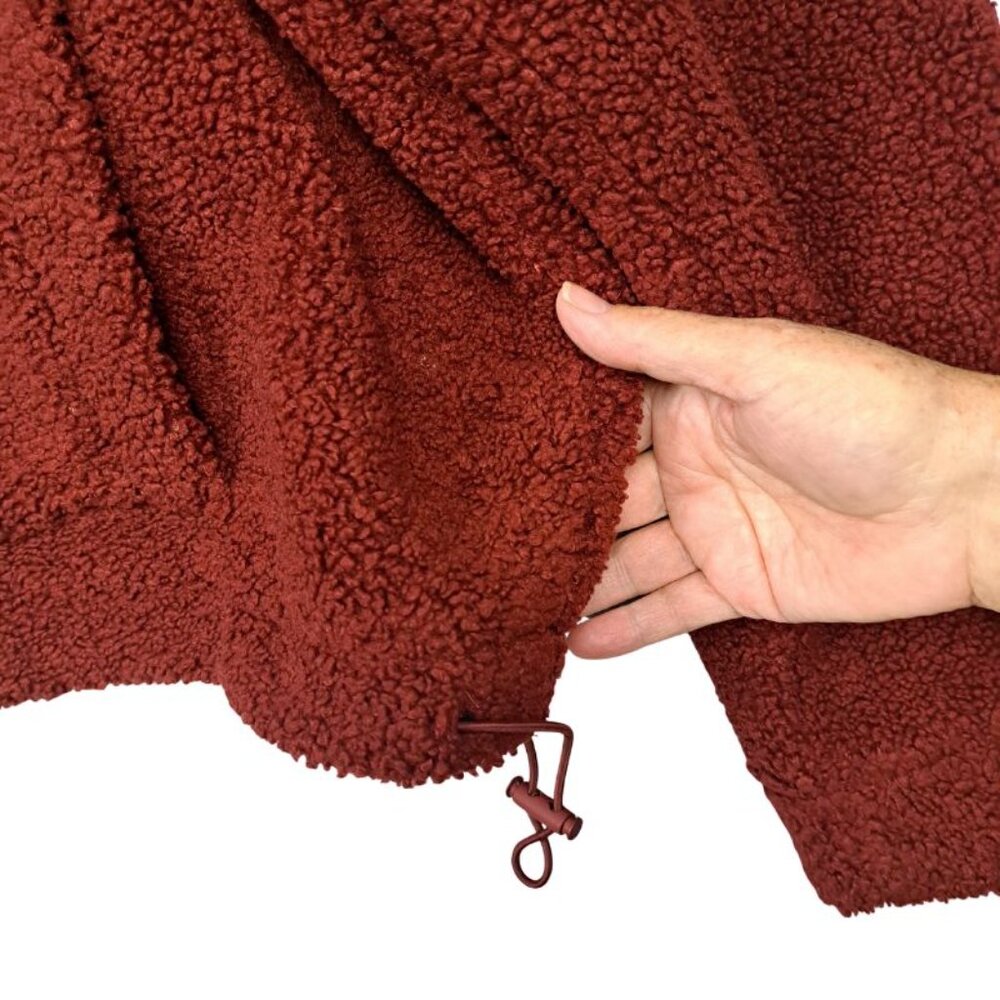 Vince Cozy Faux Fur Hoodie In Cordovan Size M - Picture 7 of 11